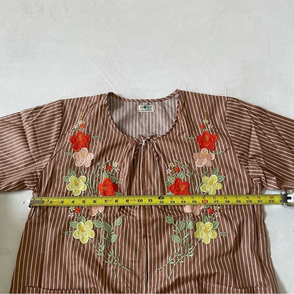 Nursing Dress Maternity Dress Breastfeeding Striped Embroidered Duster L NWOT - Picture 4 of 7